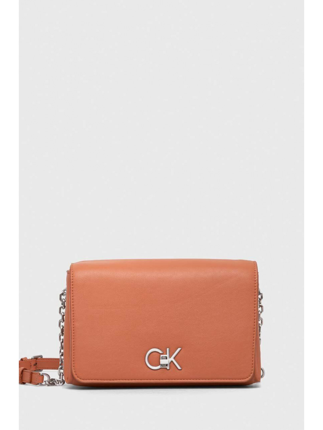 Kabelka Calvin Klein oranžová barva